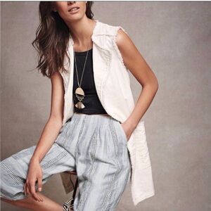 Anthropology Elevenses Cream Heavy Gauze Mini Dress Sleeveless Coastal Layering